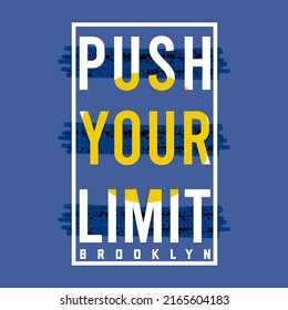 illustration vector graphic of lettering typography brooklyn push your limit design apparel and background print logo