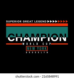 illustration vector graphic of lettering typography brooklyn new york city champion design apparel and background print logo