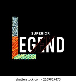 ilustración vectorial gráfico de tipografía de letras diseño de leyenda superior y logotipo de impresión de fondo