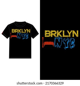 illustration vector graphic of lettering typography brooklyn nyc design mock up apparel and background print logo