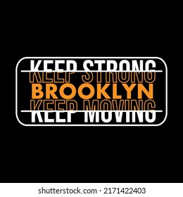 illustration vector graphic of lettering typography brooklyn design apparel and background print logo