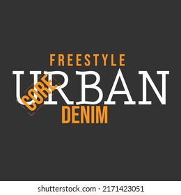 illustration vector graphic of lettering typography denim design apparel and background print logo
