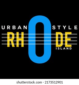 illustration vector graphic of lettering typography rhode island design apparel and background print logo