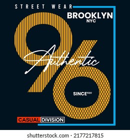 illustration vector graphic of lettering typography brooklyn design apparel and background print logo