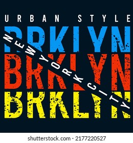 illustration vector graphic of lettering typography urban style brooklyn design apparel and background print logo