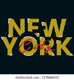 illustration vector graphic of lettering typography new york city design apparel and background print logo