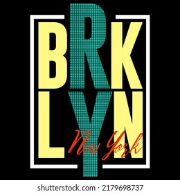 illustration vector graphic of lettering typography brooklyn design apparel and background print logo