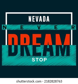 Vektorgrafik von Schreibschrift Typografie nevada Design-Bekleidung und Hintergrund-Logo