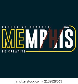 Vektorgrafik der Schreibschrift typografischer Memphis-Design-Bekleidung und des Hintergrundbildes