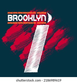 ilustración vectorial gráfico de tipografía de letras brooklyn diseño ropa de camisa y logotipo de impresión de fondo