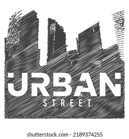 illustration vector graphic of lettering typography urban street design tshirt apparel and background print logo