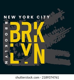 illustration vector graphic of lettering typography brooklyn new york city design tshirt apparel and background print logo