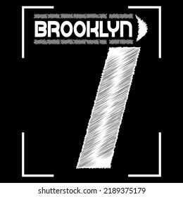 illustration vector graphic of lettering typography brooklyn design tshirt apparel and background print logo