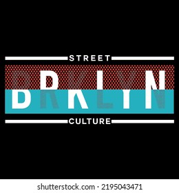 illustration vector graphic of lettering typography brooklyn design tshirt apparel and background print logo