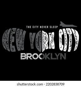 Illustration Vector Graphic Of Lettering Typography Brooklyn New York City Design Tshirt Apparel And Background Print Logo