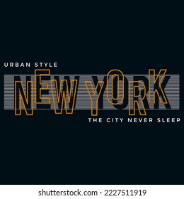 illustration vector graphic of lettering typography new york city design tshirt apparel and background print logo