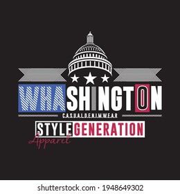 Illustration vector graphic of lettering, washington dc fashion, perfect for t-shirts design, clothing, hoodies