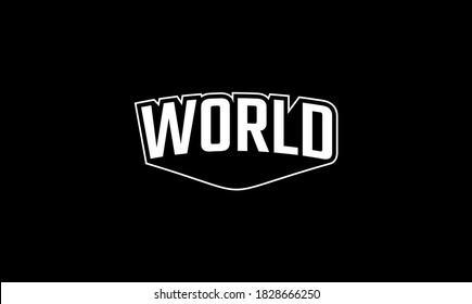 Illustration vector graphic lettering of world on black background. world text vintage. Good for template background, t-shirt, banner, poster, etc. 
