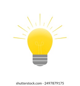 Illustration vector graphic of light bulb isolated on white background.