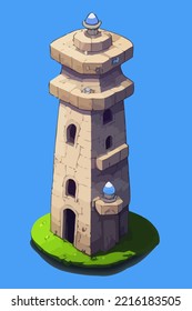 illustration vector graphic light house tower isolated 