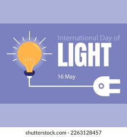 ilustración vectorial de la luz está encendida con el cable de alimentación, perfecto para el día internacional, día internacional de la luz, celebración, tarjeta de saludo, etc.
