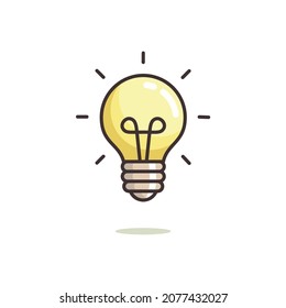 Illustration vector graphic of Lightbulb. Lightbulb minimalist style isolated on a white background. The illustration is Suitable for Web Landing Page, Banner, flyers, stickers, Card, etc.