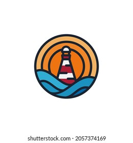 Illustration Vektorgrafik des Logos aus dem Leuchtturm. Gut für die Dekoration am Strand oder am Meer geeignet