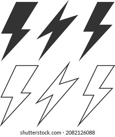 illustration of vector graphic of Lightning bolt Lightning flash icon set, flat icon, modern flat vector