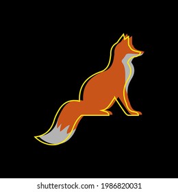 illustration vector graphic of line art fox logo