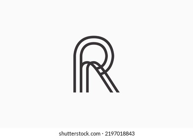 Illustration vector graphic of line art letter R. Good for logo.