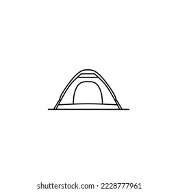 ilustración vectorial gráfico de línea de tienda de campaña de camping perfecto para el logotipo de marca o libro de colorear 