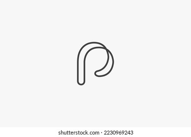 Illustration vector graphic of line art letter P. Good for logo or symbol