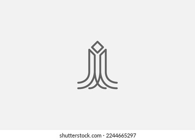 Illustration vector graphic of line art building luxury. Good for logo