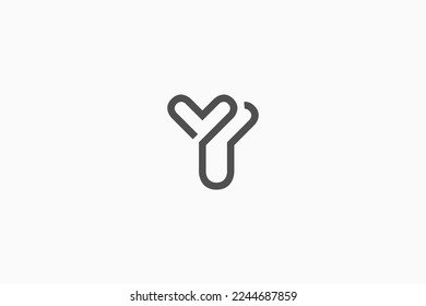 Illustration vector graphic of line art letter VY or double Y. Good for logo