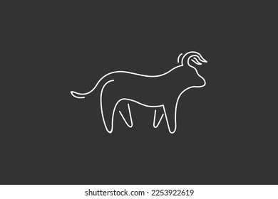 Illustration vector graphic of line art bull. Good for logo or icon