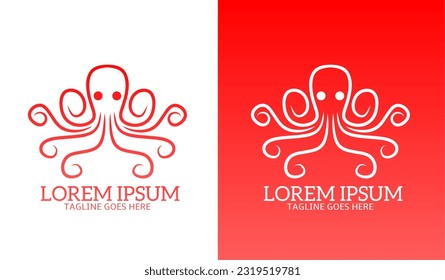 Illustration vector graphic of line art octopus simple design for logo