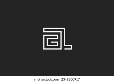 Illustration vector graphic of line art minimalist letter a and letter g. Good for logo