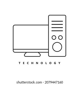 Illustration Vektor Graphic of Line Personal Computer Logo. Perfekt für Technologieunternehmen