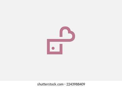 Illustration vector graphic of line square fish and love. Good for logo