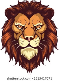 illustration vector graphic of Lion Head full color on white background. Perfect for emblem, symbol, logo, mascot, etc.