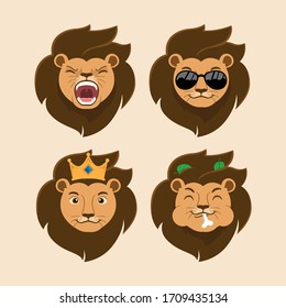 illustration vector graphic of lion king head set