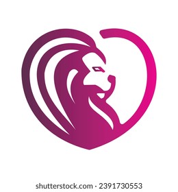 Illustration vector graphic of Lion Love Logo