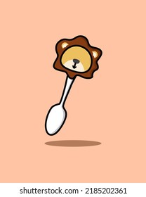 Illustration vector graphic of Lion Spoon. Fit for shirt design