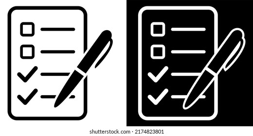 Illustration Vector Graphic of list, checklist icon. Black Color