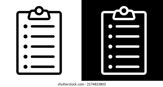 Illustration Vector Graphic of list, checklist icon. Black Color