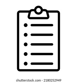 Ilustración Vector Gráfico de lista, icono de lista de verificación. Color negro
