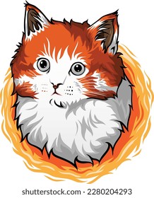 Illustration vector graphic of a little cat. Perfect for pet or cat product like a cat food, necklace, etc