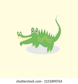 illustration vector graphic of little crocodile perfact for logo funny