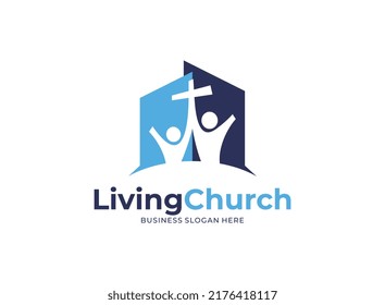 Illustration vector graphic of Living church logo designs concept. Perfect for community, education, bible, catholic.