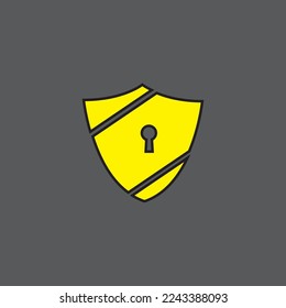 illustration vector graphic of lock shield logo icon.